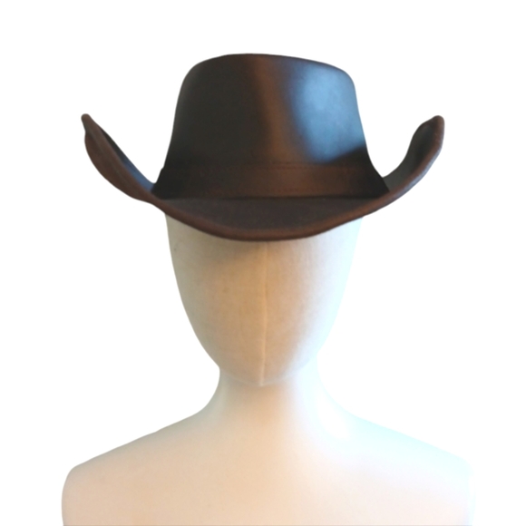 Vintage Brown Leather Cowboy Hat size Small - Picture 13 of 13